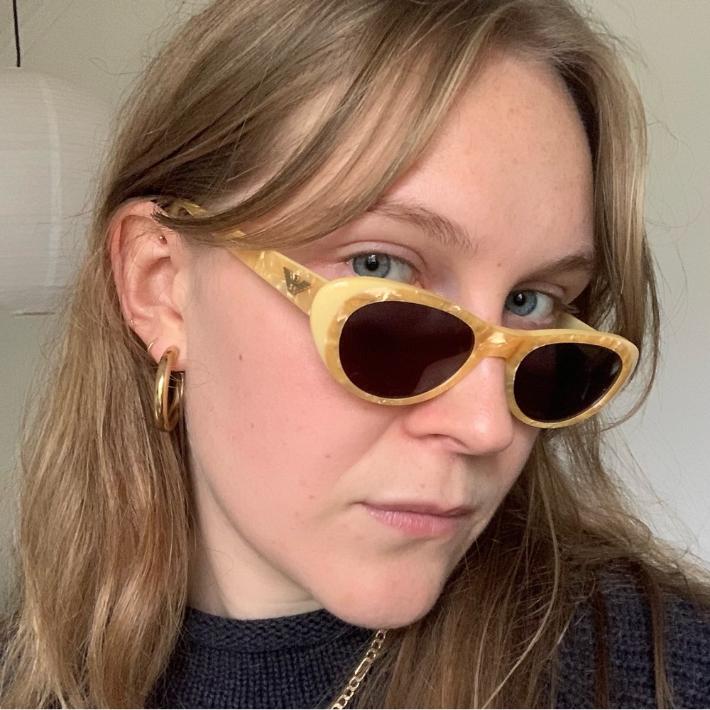 vintage 90s giorgio armani gold sunglasses (no prescription)